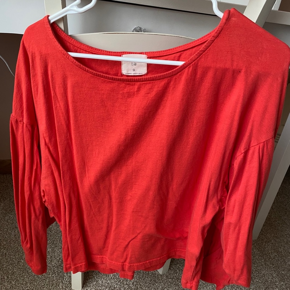 Red Scoop Neck Shirt